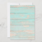 Invitation Rustique Bois Turquoise Floral (Dos)