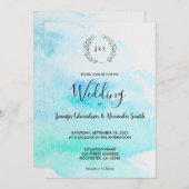 Invitation Rustique botanique aquarelle feuille mariage invit (Devant / Derrière)