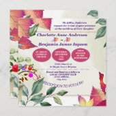 Invitation Rustique Botanique Beau Mariage d'oiseaux (Devant / Derrière)