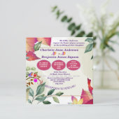 Invitation Rustique Botanique Beau Mariage d'oiseaux (Debout devant)