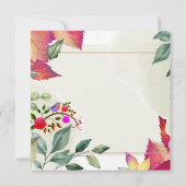 Invitation Rustique Botanique Beau Mariage d'oiseaux (Dos)