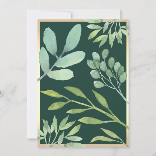 Invitation Rustique Botanique Emerald Mariage vert (Dos)