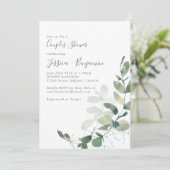 Invitation Rustique Botanique Eucalyptus Couples Douche (Debout devant)