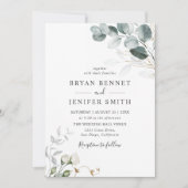 Invitation Rustique Botanique Eucalyptus Mariage de verdure (Devant)