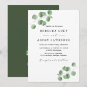 Invitation "Rustique Botanique Eucalyptus mariage de verdure (Devant / Derrière)