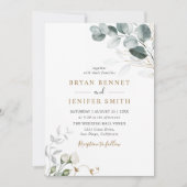 Invitation Rustique Botanique Eucalyptus Mariage de verdure (Devant)