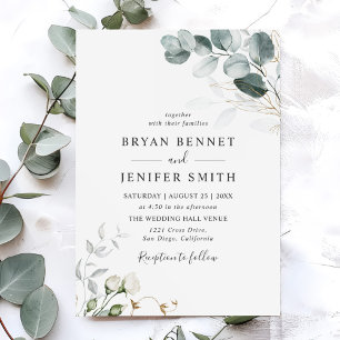 Invitation Rustique Botanique Eucalyptus Mariage de verdure