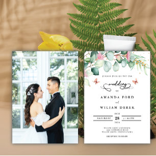Invitation Rustique Botanique Eucalyptus Mariage photo