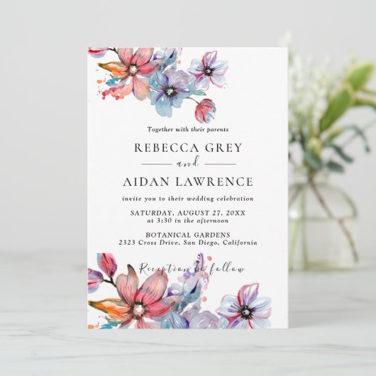 Invitation Rustique Botanique Eucalyptus Verdure Mariage Invi (Debout devant)
