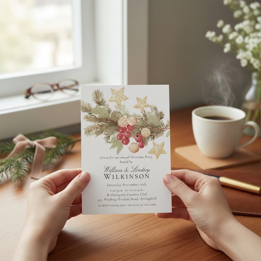 Invitation rustique botanique pour une soirée de N