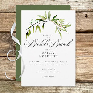 Invitation Rustique Botanique Verdure Bough Bridal Brunch