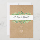 Invitation Rustique Botanique Verdure Eucalyptus Mariage (Devant)
