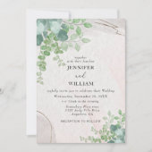 Invitation Rustique Botanique Verdure Eucalyptus Mariage (Devant)