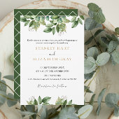 Invitation Rustique Botanique Vert & Or Mariage Foliage