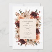 Invitation Rustique Bourgogne Automne Mariage Floral (Devant)