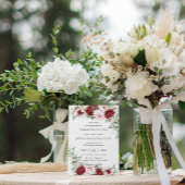 Invitation Rustique Bourgogne Blush Peonies Rose Floral Maria