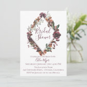 Invitation Rustique Bourgogne Botanique Douche Nup (Debout devant)