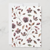 Invitation Rustique Bourgogne Botanique Douche Nup (Dos)