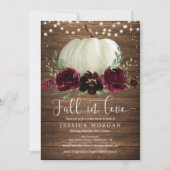 Invitation Rustique Bourgogne Chute en Amour Fête des mariées (Devant)