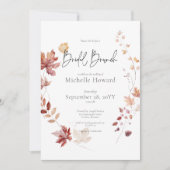 Invitation Rustique Bourgogne et rouille Feuilles d'automne B (Devant)