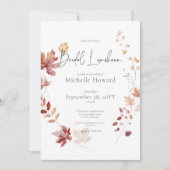 Invitation Rustique Bourgogne et rouille Feuilles d'automne D (Devant)