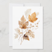 Invitation Rustique Bourgogne et rouille Feuilles d'automne D (Dos)