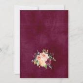 Invitation Rustique Bourgogne Floral Bonne Anniversaire Maria (Dos)