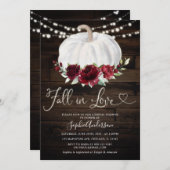 Invitation Rustique Bourgogne Florale chute en Fête des marié (Devant / Derrière)