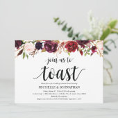 Invitation Rustique Bourgogne Mariage Dîner de répétition Inv (Debout devant)