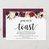 Invitation Rustique Bourgogne Mariage Dîner de répétition Inv (Devant / Derrière)