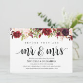 Invitation Rustique Bourgogne Mariage Dîner de répétition Inv (Debout devant)