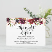 Invitation Rustique Bourgogne Mariage Dîner de répétition Inv (Debout devant)