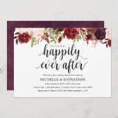 Invitation Rustique Bourgogne Mariage Dîner de répétition Inv (Devant / Derrière)