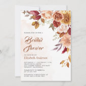 Invitation Rustique Bourgogne Terracotta Fête des mariées flo (Devant)