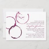 Invitation Rustique Bourgogne Vin Tige 40e Anniversaire (Devant)