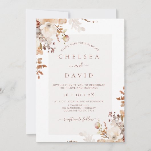Invitation Rustique Brown Automne Mariage (Devant)