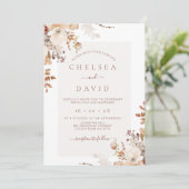 Invitation Rustique Brown Automne Mariage (Debout devant)