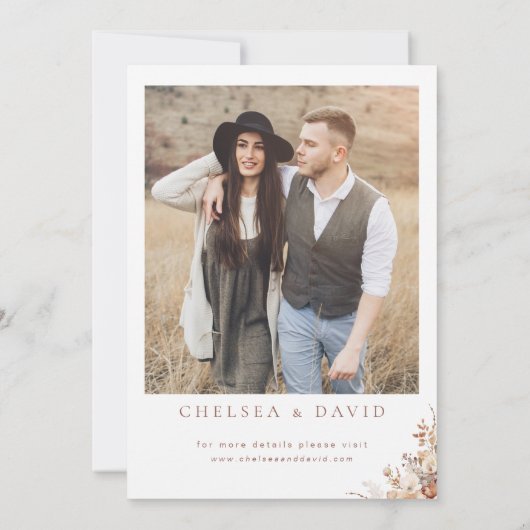 Invitation Rustique Brown Automne Mariage (Dos)