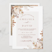 Invitation Rustique Brown Automne Mariage (Devant / Derrière)