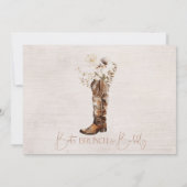 Invitation Rustique Brown Boot Brunch Fête des mariées Bubbly (Dos)