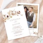 Invitation Rustique Brown Floral Fleur sauvage Mariage