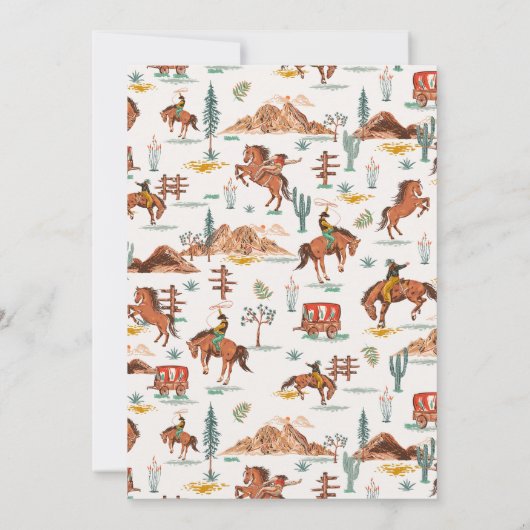 Invitation Rustique Brown Green Comment l'Ouest a été un 1er  (Dos)
