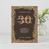 Invitation Rustique Brown Leopard Burlap Grunge 30e anniversa (Debout devant)