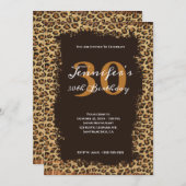 Invitation Rustique Brown Leopard Burlap Grunge 30e anniversa (Devant / Derrière)