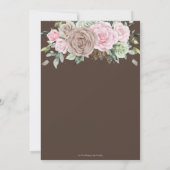 Invitation Rustique Brown Rose Sage Floral Mariage (Dos)