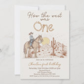 Invitation Rustique Brown Sunset Comment l'Ouest a été un 1er (Devant)