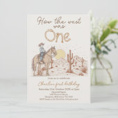 Invitation Rustique Brown Sunset Comment l'Ouest a été un 1er (Debout devant)