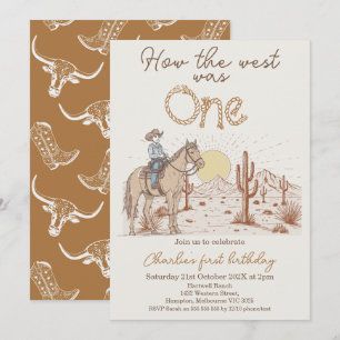 Invitation Rustique Brown Sunset Comment l'Ouest a été un 1er