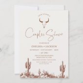 Invitation Rustique Brown Western Couple douche nuptiale (Devant)