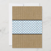 Invitation Rustique Burlap Couples Garçon Bébé Q Sprinkle Dou (Dos)